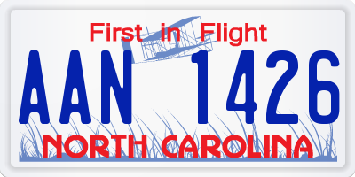 NC license plate AAN1426