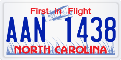 NC license plate AAN1438