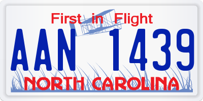 NC license plate AAN1439