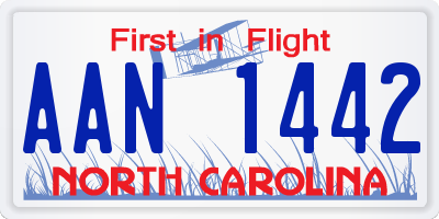 NC license plate AAN1442