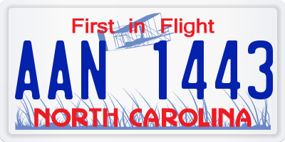 NC license plate AAN1443