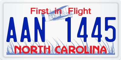 NC license plate AAN1445