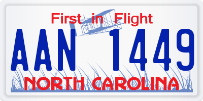 NC license plate AAN1449
