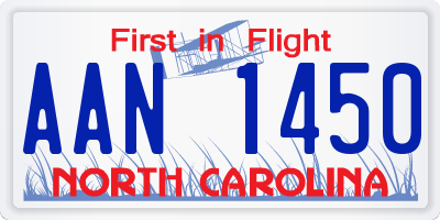 NC license plate AAN1450
