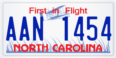 NC license plate AAN1454