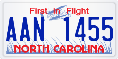 NC license plate AAN1455