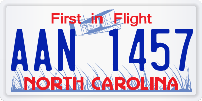 NC license plate AAN1457