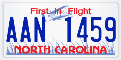 NC license plate AAN1459