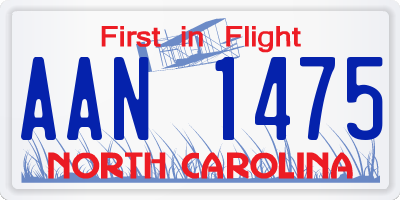 NC license plate AAN1475