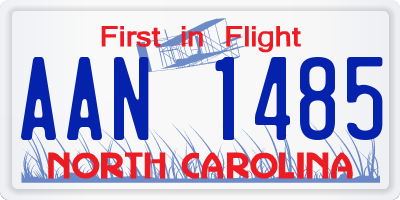 NC license plate AAN1485