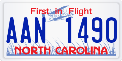 NC license plate AAN1490