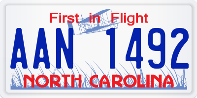 NC license plate AAN1492