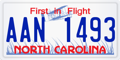 NC license plate AAN1493