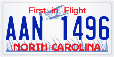 NC license plate AAN1496