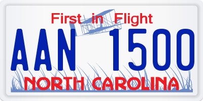 NC license plate AAN1500