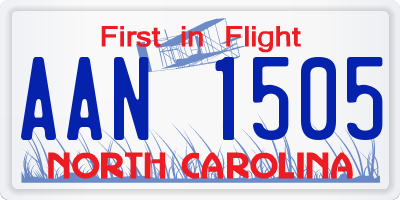 NC license plate AAN1505