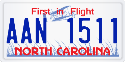 NC license plate AAN1511