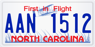 NC license plate AAN1512