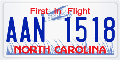 NC license plate AAN1518