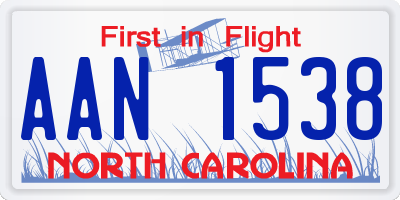 NC license plate AAN1538