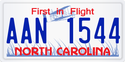 NC license plate AAN1544
