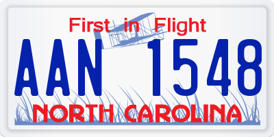 NC license plate AAN1548