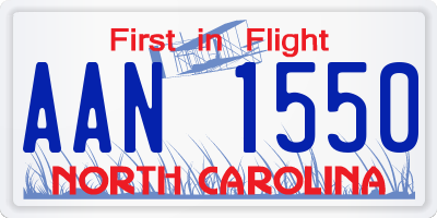 NC license plate AAN1550