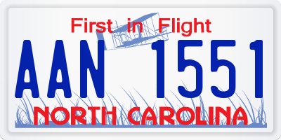 NC license plate AAN1551