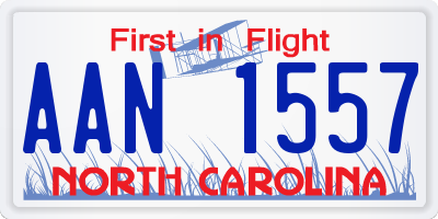 NC license plate AAN1557