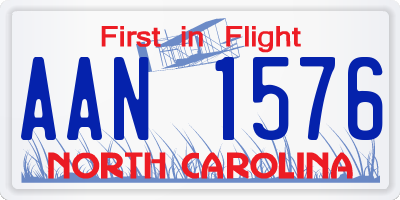 NC license plate AAN1576