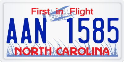 NC license plate AAN1585