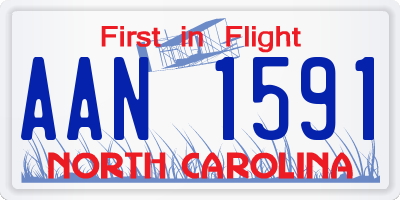 NC license plate AAN1591