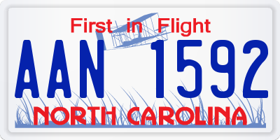 NC license plate AAN1592