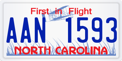 NC license plate AAN1593