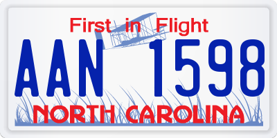NC license plate AAN1598