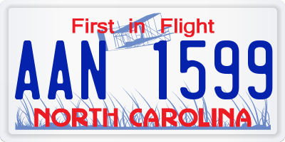 NC license plate AAN1599