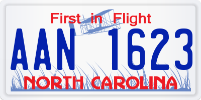 NC license plate AAN1623