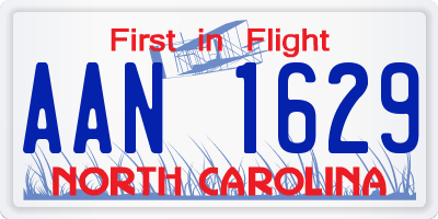 NC license plate AAN1629