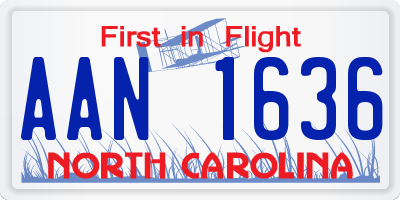 NC license plate AAN1636