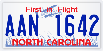 NC license plate AAN1642
