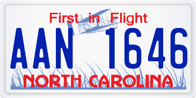 NC license plate AAN1646
