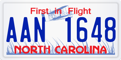 NC license plate AAN1648