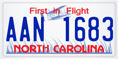 NC license plate AAN1683