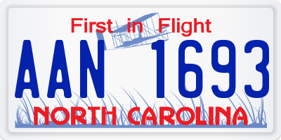 NC license plate AAN1693