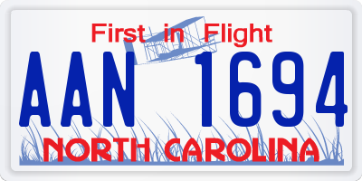 NC license plate AAN1694