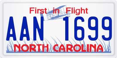 NC license plate AAN1699