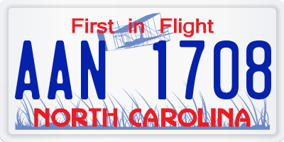 NC license plate AAN1708