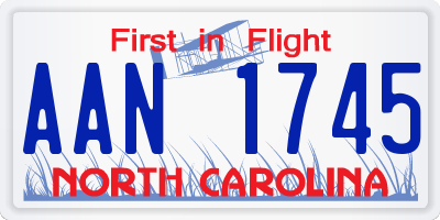 NC license plate AAN1745