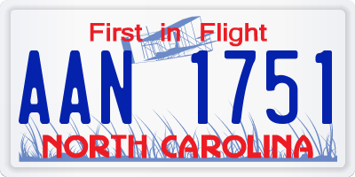 NC license plate AAN1751