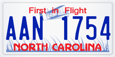 NC license plate AAN1754